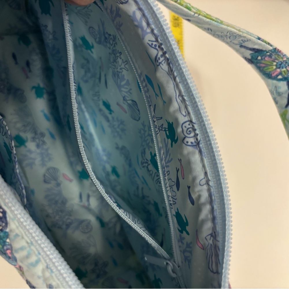 Vera Bradley Light Blue Quilted Shoulder Bag with Sea Turtle Print - Picture 5 of 16